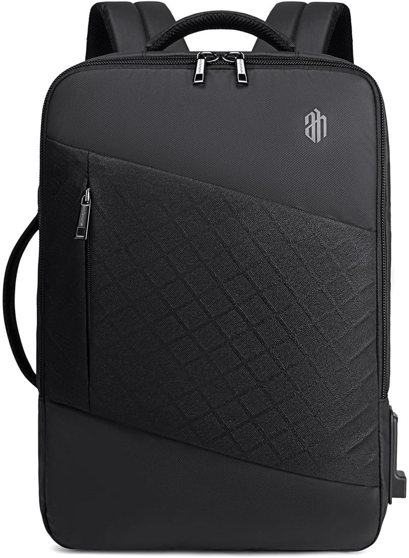 أركتيك هانتر حقيبة ظهر للسفر من Arctic Hunter مقاس 15.6 بوصة للكمبيوتر المحمول مع جيب مخصص للكمبيوتر اللوحي، حقيبة كمبيوتر محمول قابلة للتوسيع مع منفذ شحن USB، حقيبة ظهر مقاومة للماء ومضادة للسرقة للرجال. - Image 1